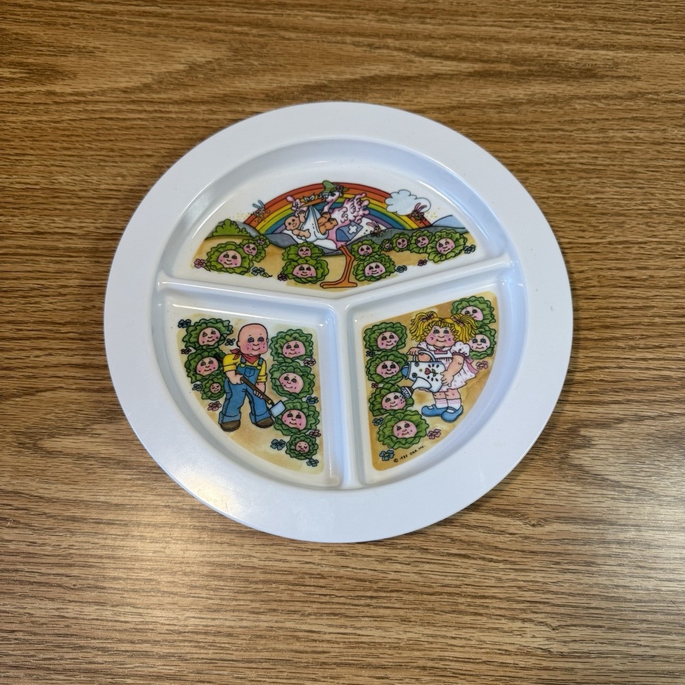 VINTAGE 1983 CABBAGE PATCH‎ KIDS MELAMINE PLATE w/ DIVIDERS OAA. INC.